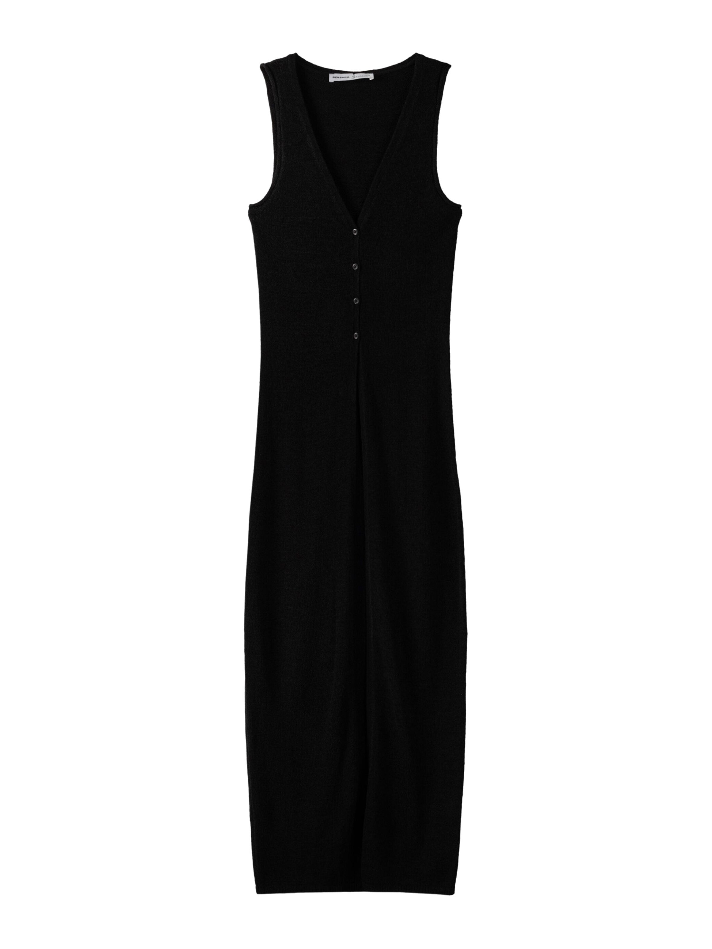 Vestă tricotată de la Bershka pe negru: față