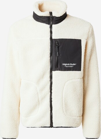 JACK & JONES Fleece jas 'VESTERBRO' in Beige: voorkant