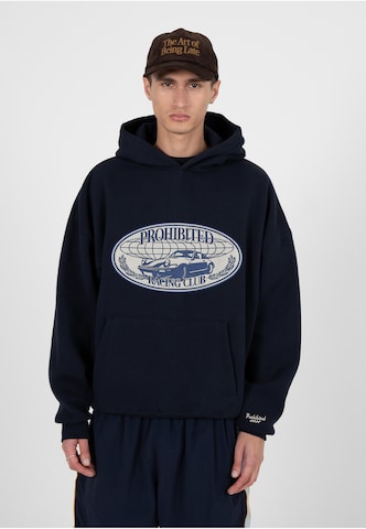 Sweat-shirt Prohibited en bleu : devant