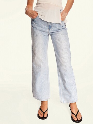 Wide Leg Jean Bershka en bleu : devant