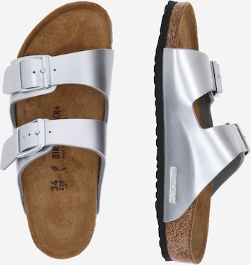 BIRKENSTOCK Sandals & Slippers 'Arizona' in Silver