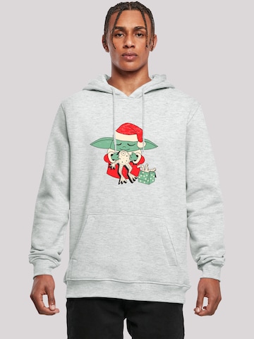 F4NT4STIC Sweatshirt 'Star Wars Grogu To You XMAS Present' in Grau: Vorderseite