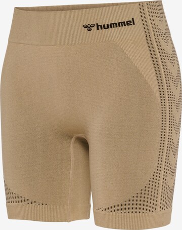 Hummel Skinny Workout Pants in Beige