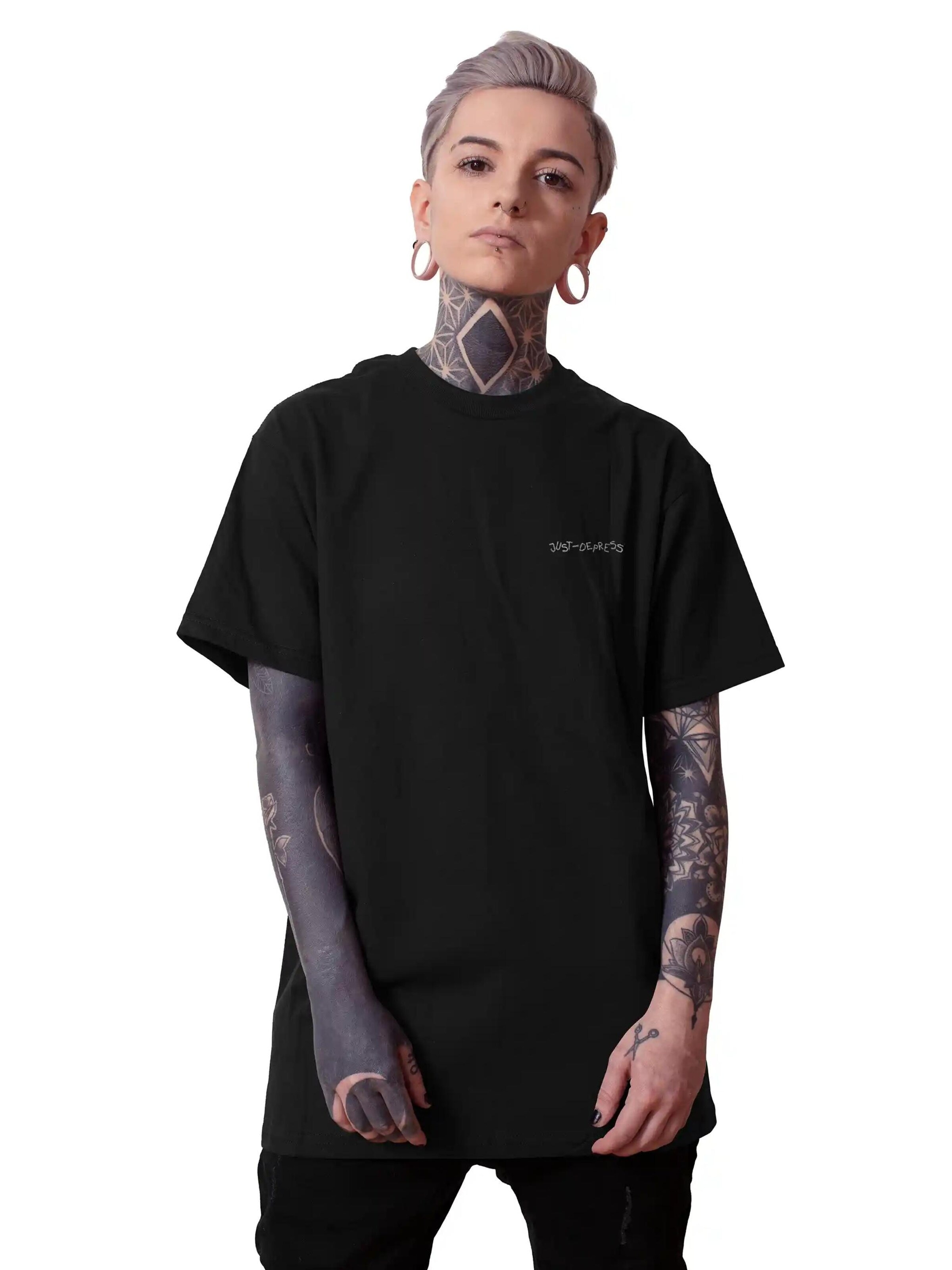 T-Shirt 'Overthinking' JustDepressed Clothing en noir