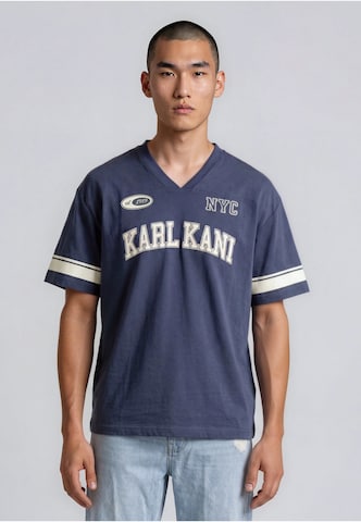 T-Shirt Karl Kani en bleu : devant