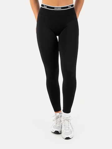Coupe slim Leggings 'Noli' Smilodox en noir : devant