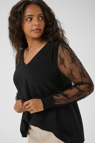 KAFFE CURVE Bluse 'Freya' i sort