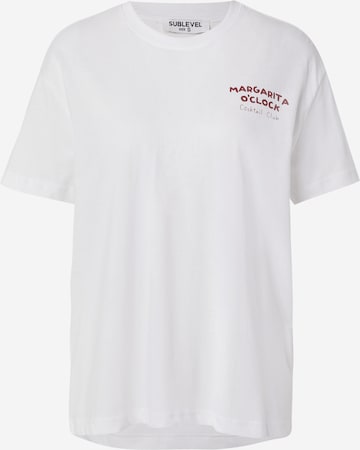 T-shirt Sublevel en blanc : devant