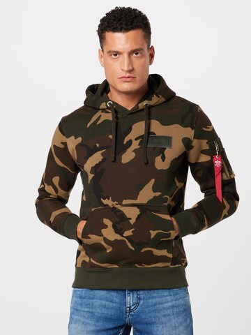 ALPHA INDUSTRIES Суичър в зелено: отпред