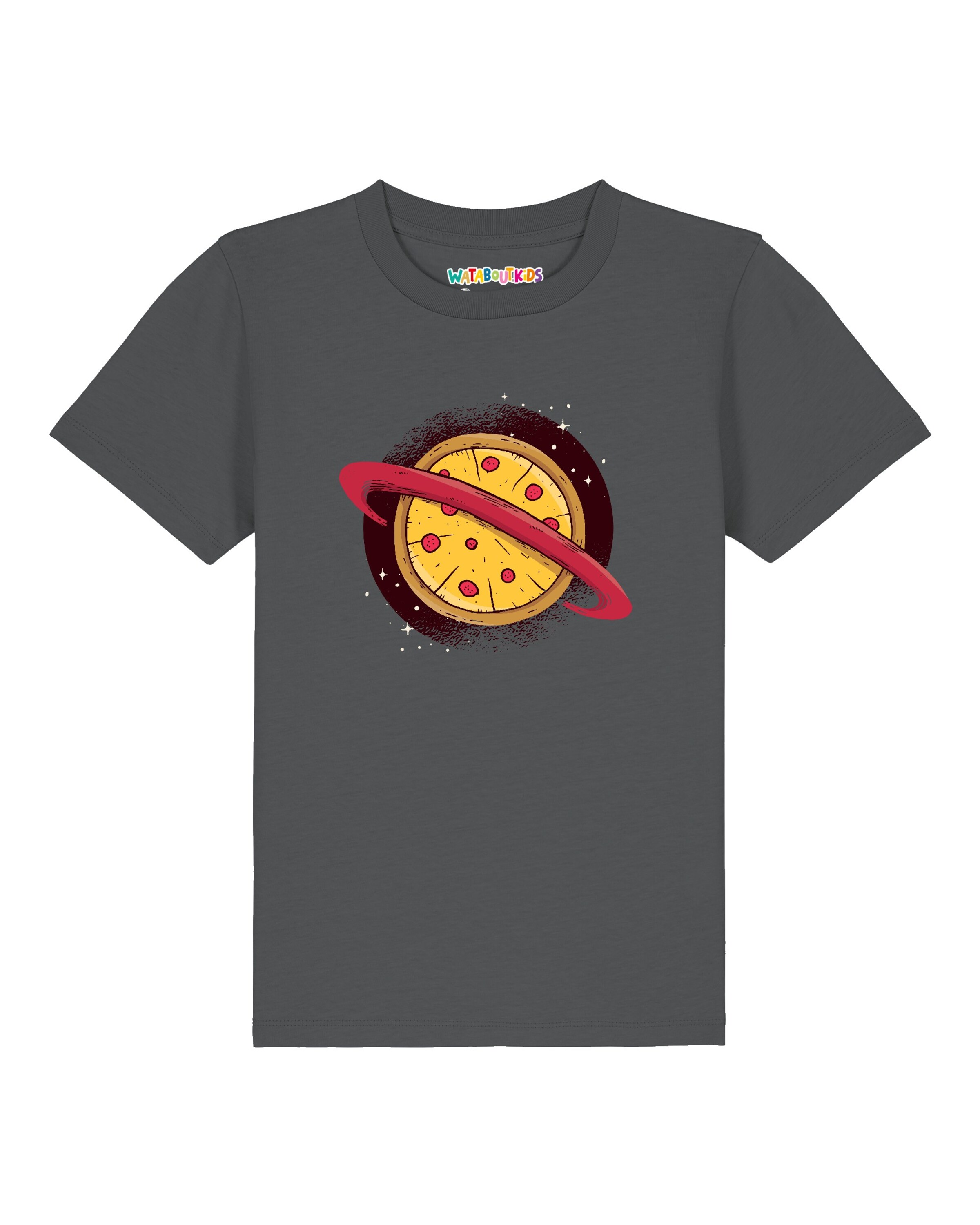 Maglietta 'Pizza Planet' di watabout.kids in grigio: frontale