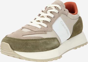 Calvin Klein - Zapatillas deportivas bajas en beige: frente