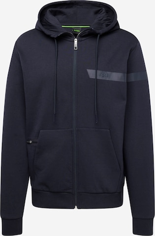 BOSS Green Zip Up Hoodie Saggy in Dark Blue ABOUT YOU