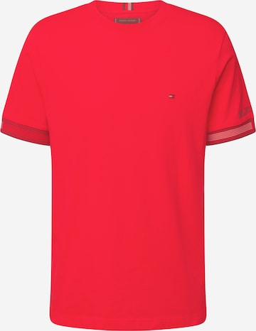 TOMMY HILFIGER Тениска в червено: отпред