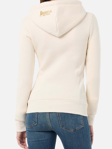 Boxeur des Rues Zip-Up Hoodie 'Basic Logo Full Zip Sweatshirt' in Beige