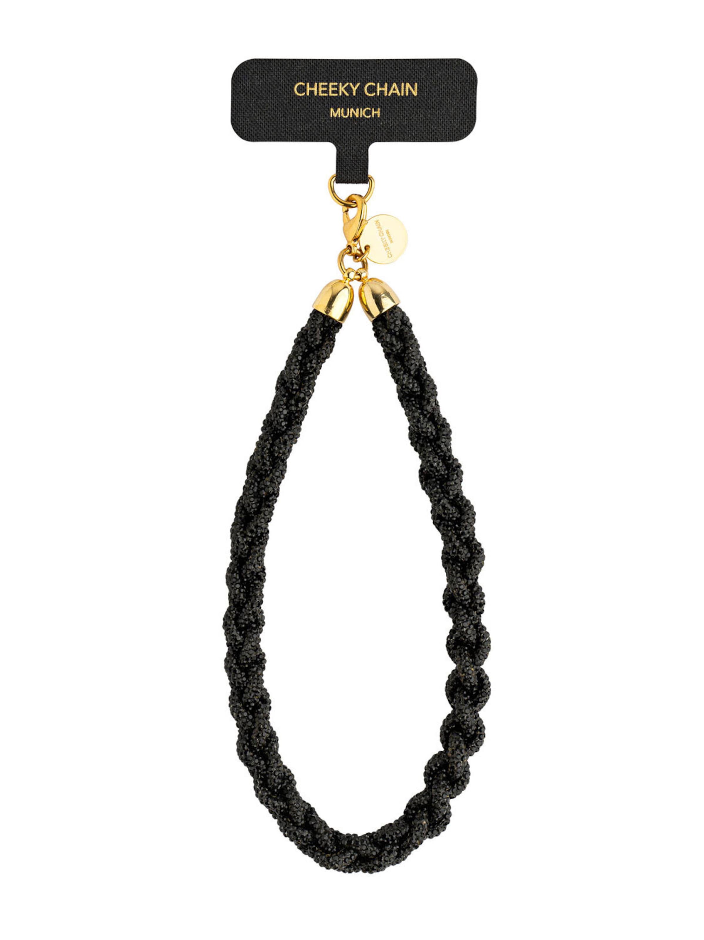 Cheeky Chain Munich Handykette 'Aurora' in Schwarz: Vorderseite