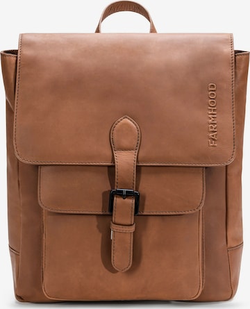 Farmhood Backpack in Brown: front