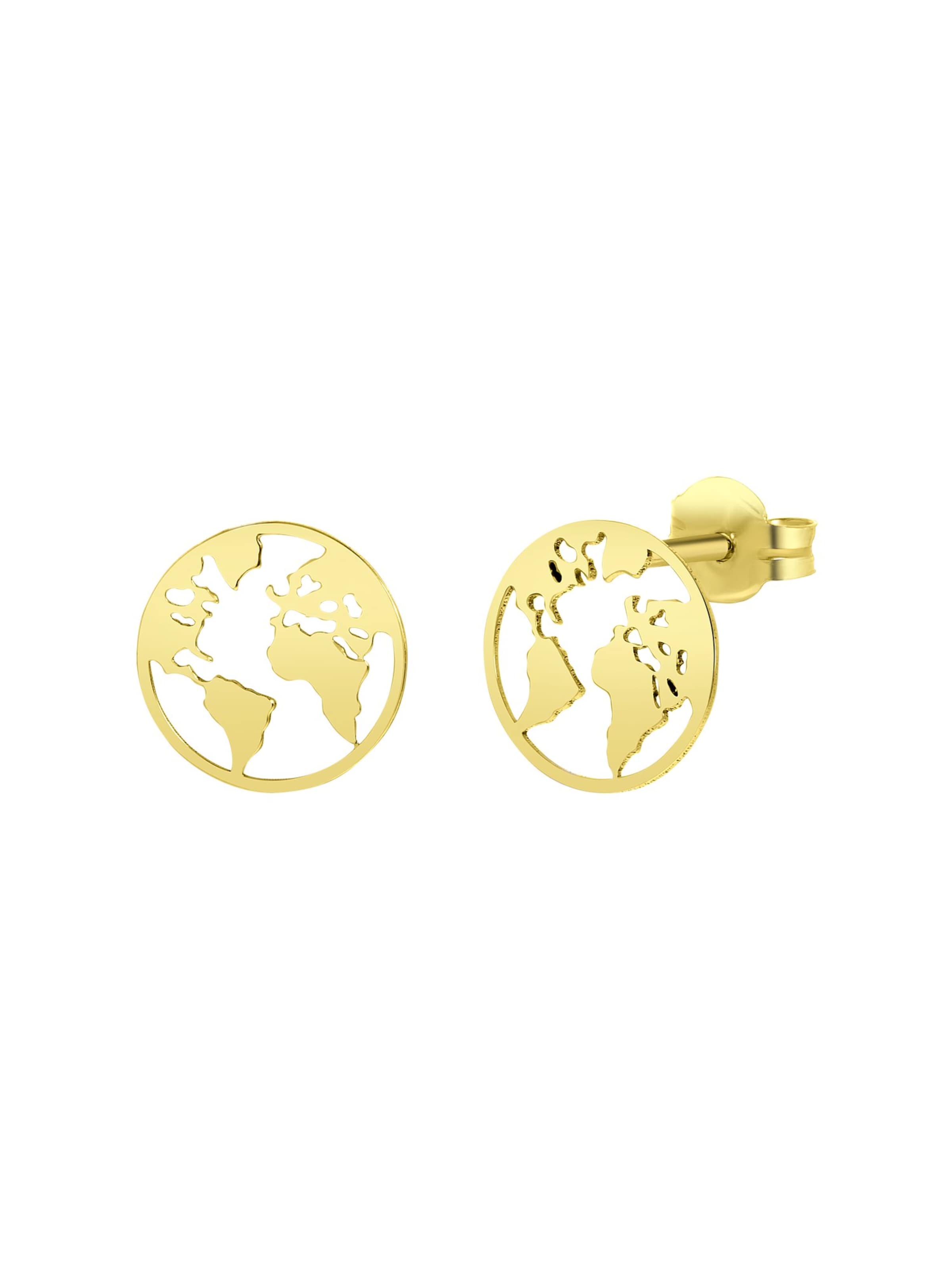 Boucles d'oreilles Lucardi en or : devant