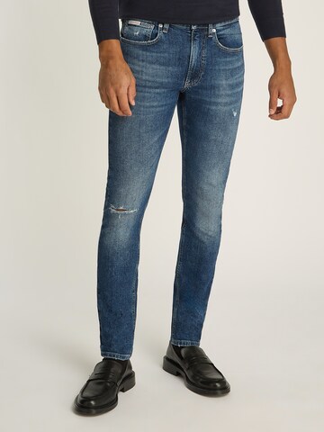 Coupe slim Jean Calvin Klein Jeans en bleu : devant