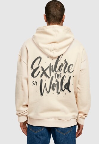 Merchcode Sweatshirt 'Wording - Explore The World' in Beige
