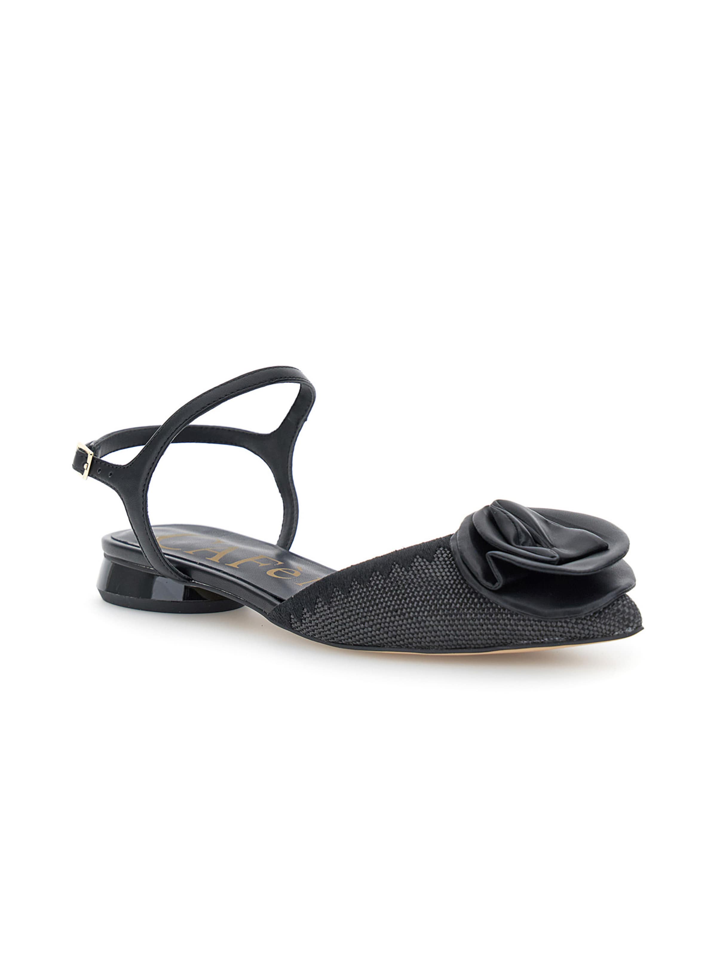 CAFè NOIR Ballerina met riempjes in Zwart: voorkant