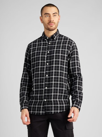 JACK & JONES Regular fit Button Up Shirt 'COZY' in Black: front