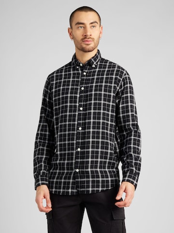 JACK & JONES Regular fit Риза 'COZY' в черно: отпред