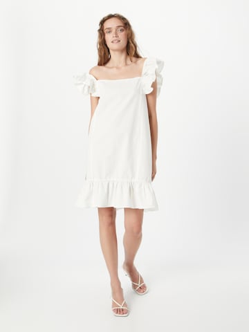 Denim Project Dress in White