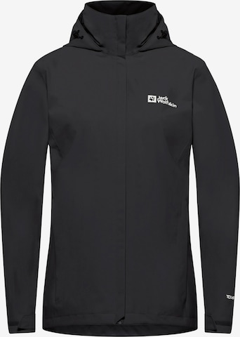 Geacă outdoor 'Trailtime' de la JACK WOLFSKIN pe negru: față