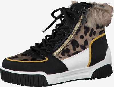 s.Oliver Bottines à lacets en beige / jaune / noir, Vue avec produit