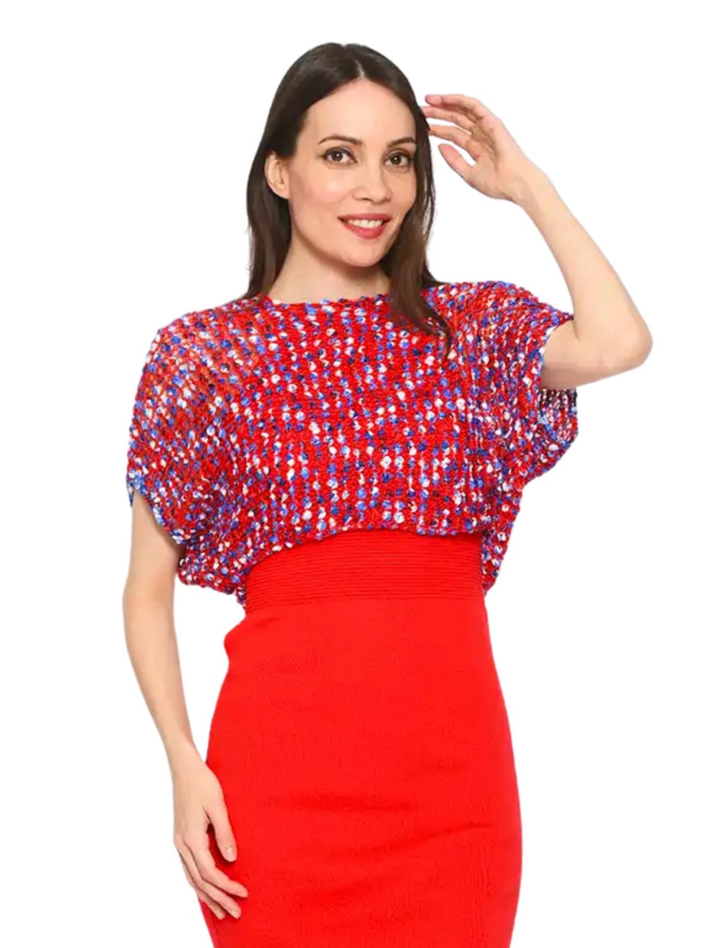 Süel knitwear - Top de punto 'Summer 3D' en rojo: frente