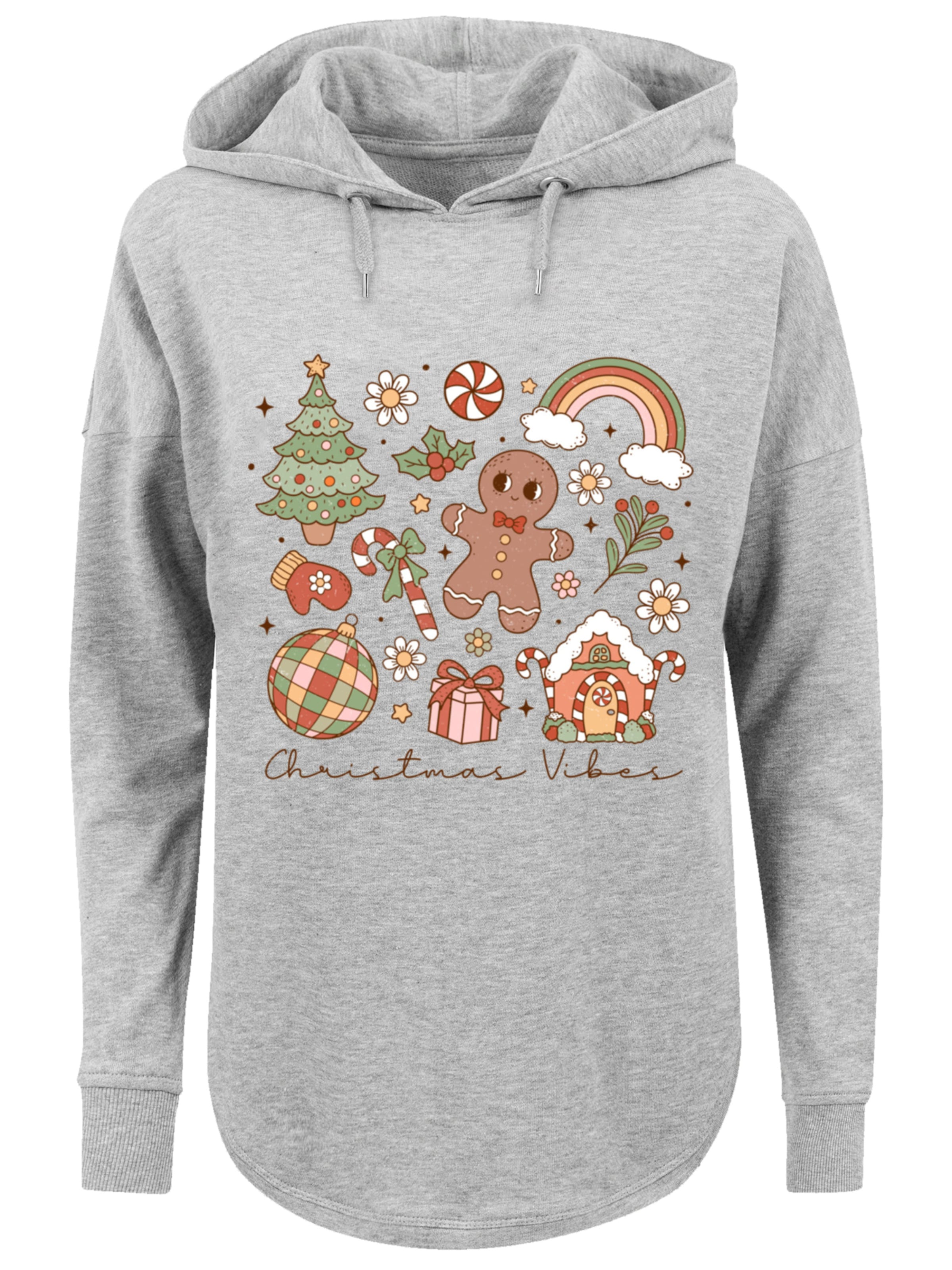 F4NT4STIC Sweatshirt 'Christmas Vibes Cozy Cute Winter' in grau / mischfarben, Produktansicht