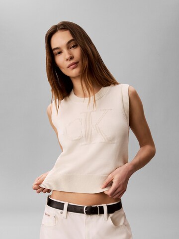 Haut Calvin Klein Jeans en beige : devant
