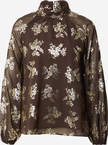 Wallis Blouse in Brown: front