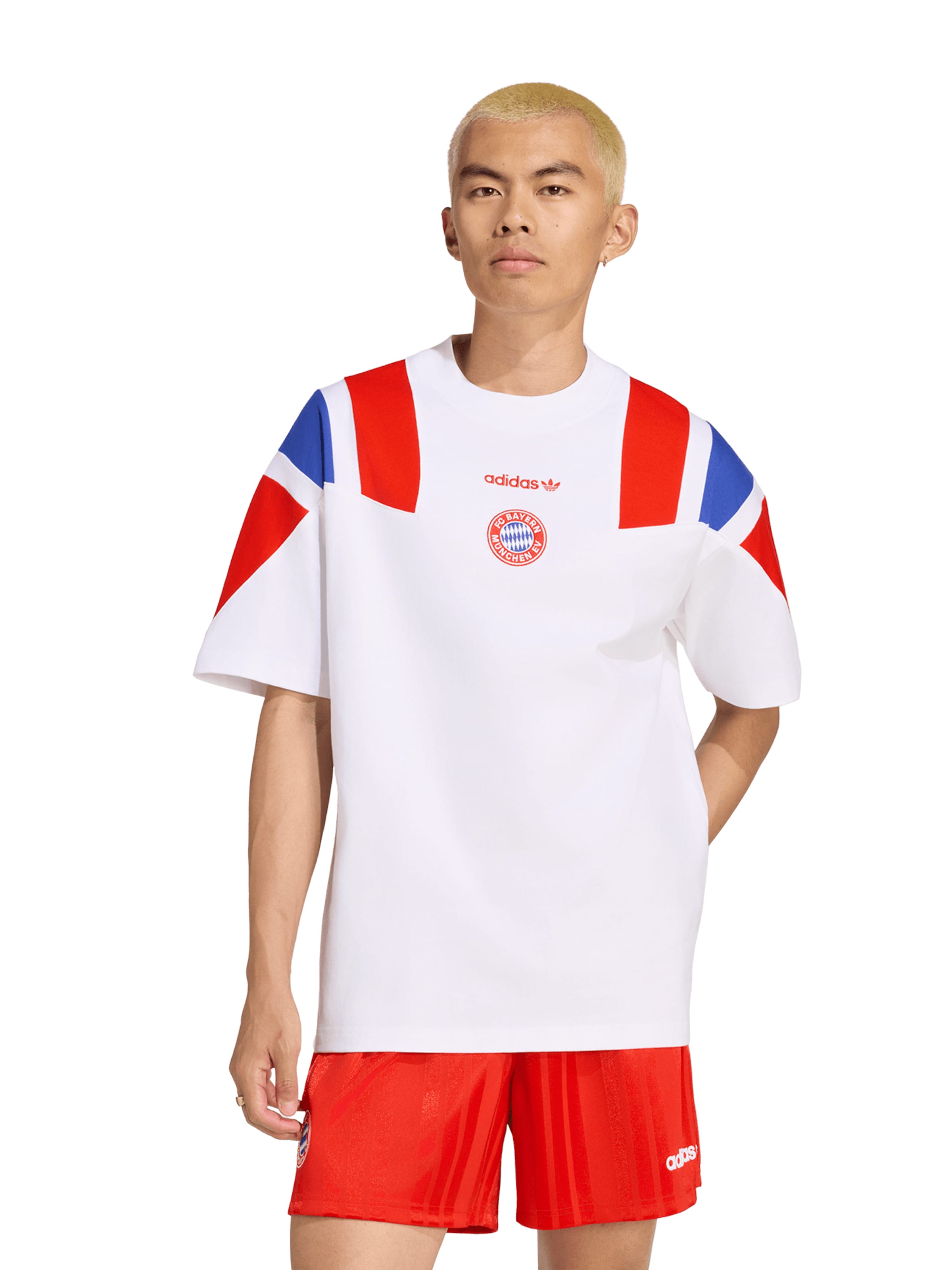 T-Shirt 'FC Bayern' ADIDAS ORIGINALS en blanc : devant