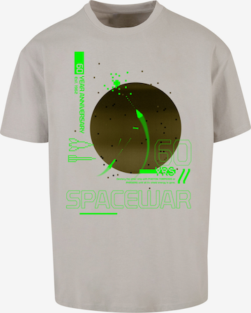 F4NT4STIC T-Shirt 'SpaceWar Retro Gaming SEVENSQUARED' in Grau: predná strana