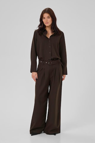 My Essential Wardrobe Wide leg Bandplooibroek 'VittaMW' in Bruin