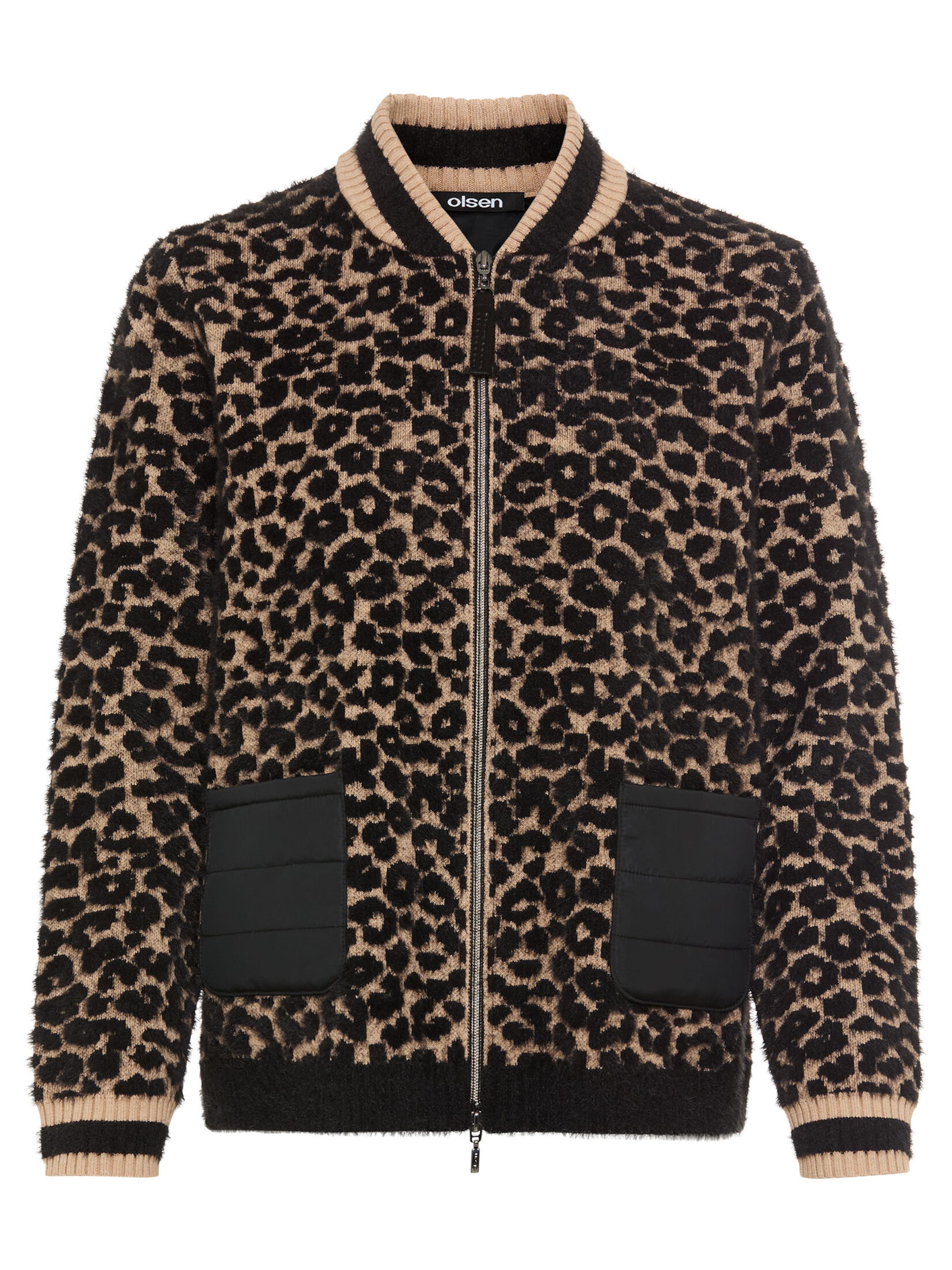 Olsen Gebreid vest in Zwart: voorkant