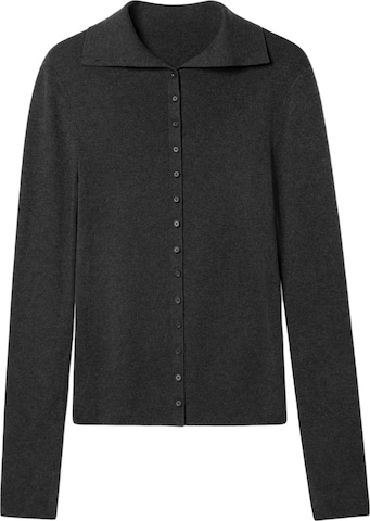 Lilysilk Trui 'Slim Fit Seiden-Kaschmir Pullover' in Grijs: voorkant