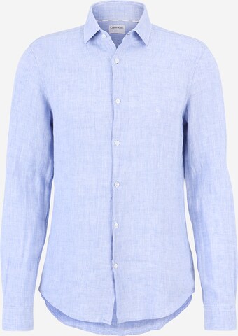 Calvin Klein Слим Рубашка в Синий: спереди