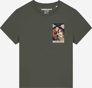 Maglietta 'Tarot The Lovers' di Watapparel in verde: frontale