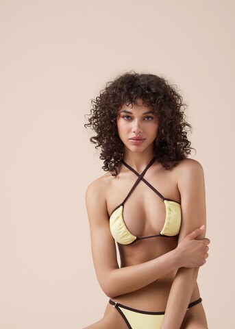 CALZEDONIA Triangle Bikini Top 'Bicolor Piping' in Yellow