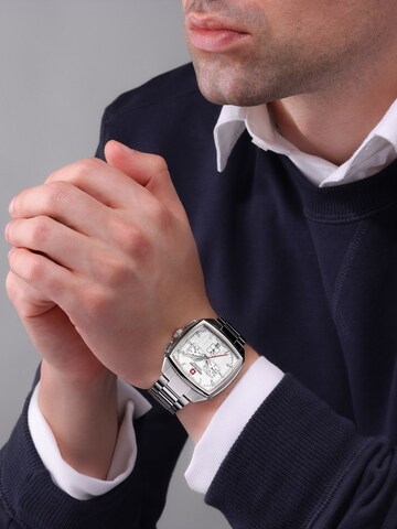 SWISS MILITARY HANOWA Analoog horloge 'Starlight' in Zilver