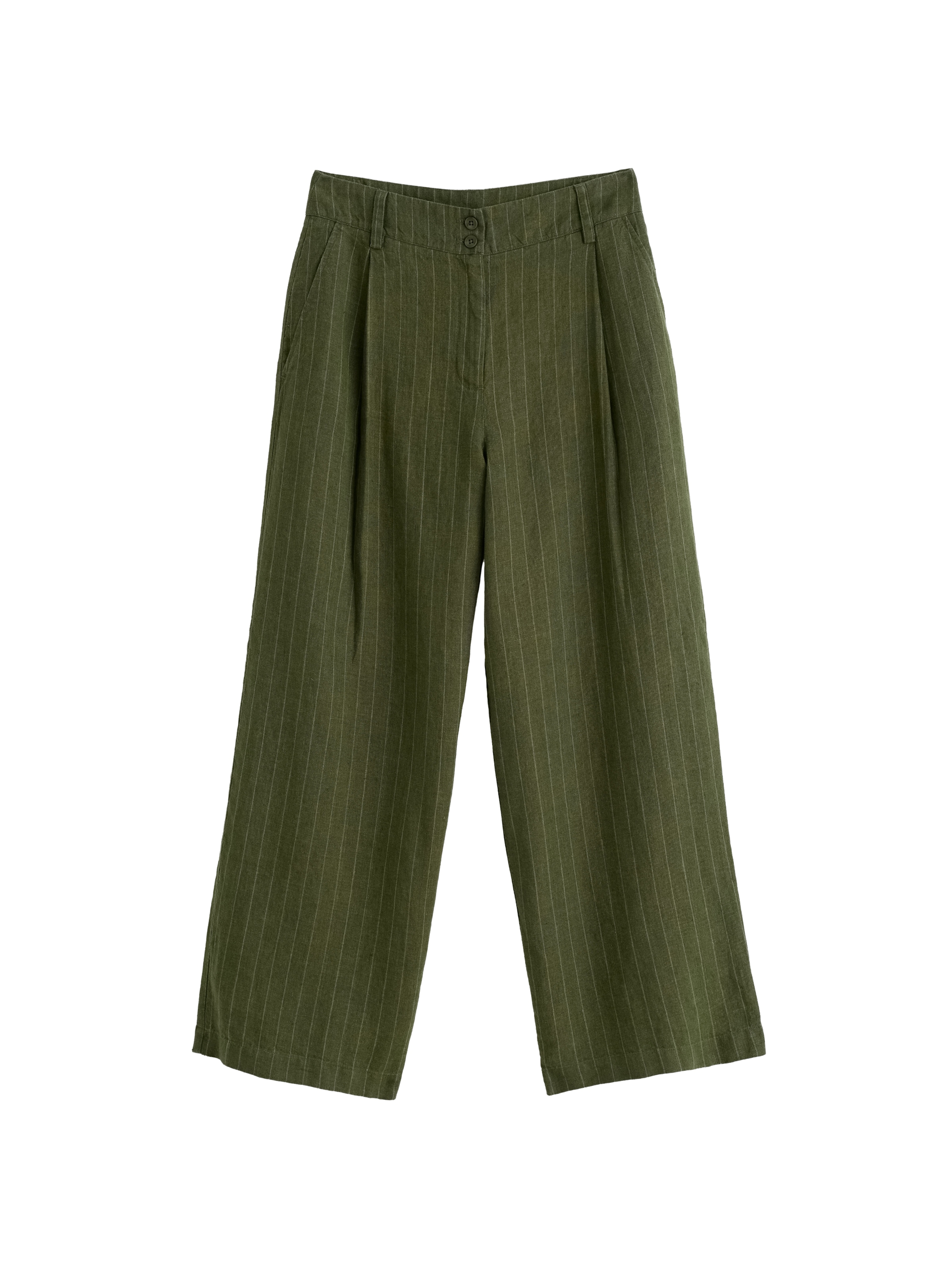 Seasalt Cornwall Wide leg Bandplooibroek 'Kerensa' in Groen: voorkant