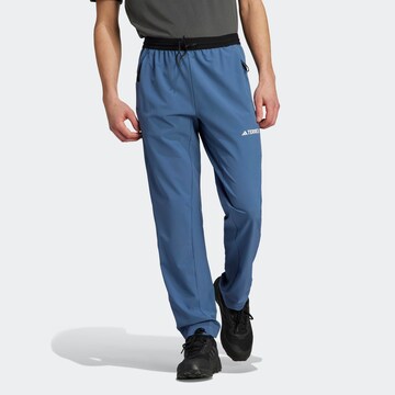 ADIDAS TERREX Regular Workout Pants in Blue: front