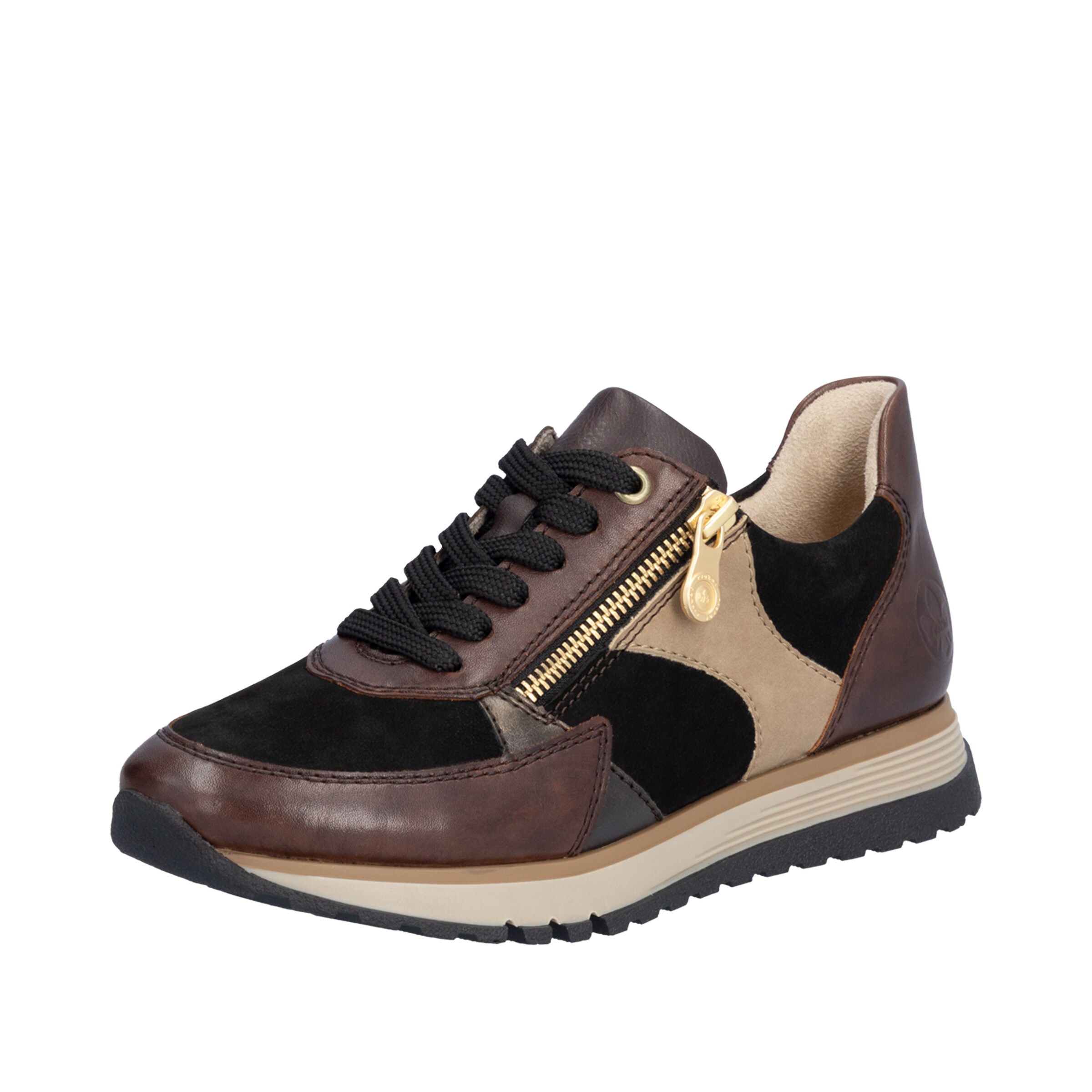 Baskets basses Rieker en marron : devant