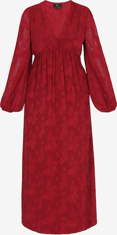 Rochie de la faina pe roșu: față