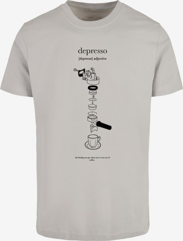 MT Men T-Shirt 'Depresso' in Grau: Vorderseite