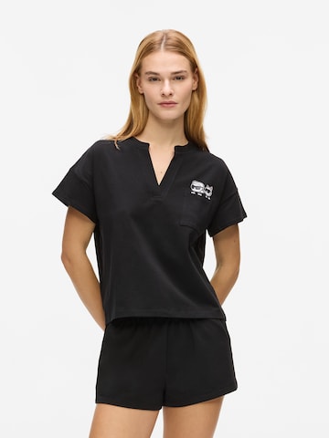 Karl Lagerfeld - Pijama 'Ikon kurzes' en negro: frente