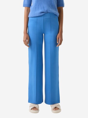 BOGNER Wide leg Pleat-Front Pants in Blue: front