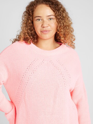 ONLY Carmakoma Sweater 'BELLA LIFE' in Pink